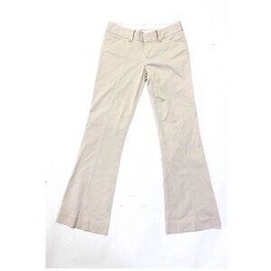 Alice + Olivia Women's Flared Leg Cotton Blend Casual Pant Khaki Size 2